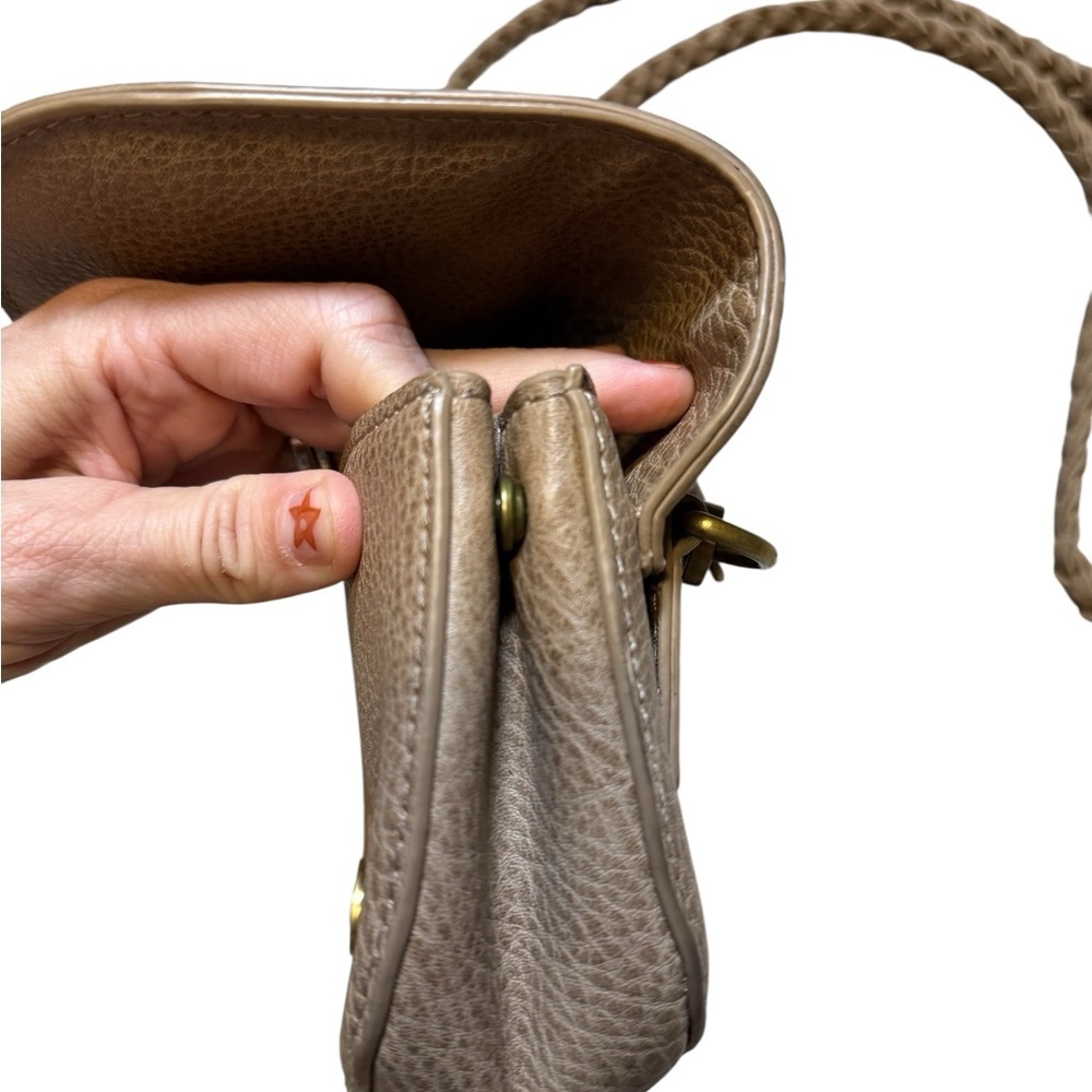 Anthropologie Mini Tan Crossbody Purse Braided Strap Small Shoulder Bag - Picture 5 of 14